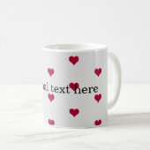 Mug coeur rouge ajouter votre texte (Devant droit)