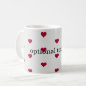 Mug coeur rouge ajouter votre texte (Devant gauche)