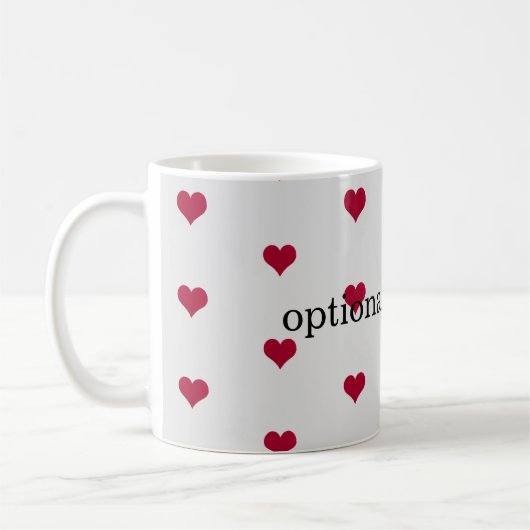 Mug coeur rouge ajouter votre texte (Gauche)