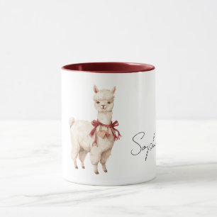 Mug Cœur Rouge Arc Crème Lama
