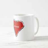 Mug Coeur rouge attendant un nom (Devant droit)