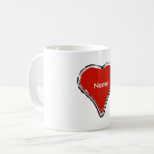 Mug Coeur rouge attendant un nom (Devant gauche)