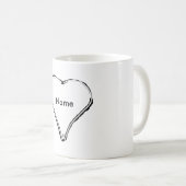 Mug Cœur rouge attendant un nom (Devant droit)