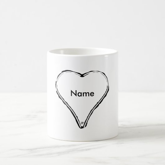 Mug Cœur rouge attendant un nom (Centre)