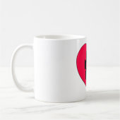 Mug Coeur rouge avec Empreinte de patte de chien (Gauche)