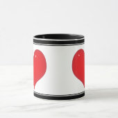Mug Coeur rouge brillant (Ajouter Votre Texte) (Centre)