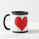 Mug Coeur rouge brillant (Ajouter Votre Texte) (Gauche)