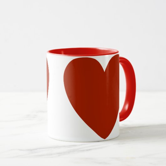 Mug Coeur rouge clair (Devant droit)