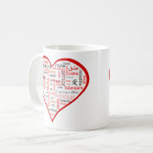 Mug Coeur rouge complètement de l'amour dans beaucoup (Devant gauche)