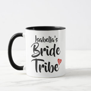 Mug Coeur rouge de date de tribu de jeune mariée