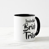 Mug Coeur rouge de date de tribu de jeune mariée (Devant droit)