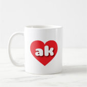 Mug Coeur rouge de l'Alaska - J'aime ak (Gauche)