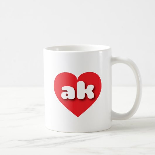 Mug Coeur rouge de l'Alaska - J'aime ak (Droite)
