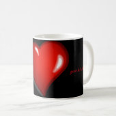 Mug Coeur rouge et noir (Devant droit)