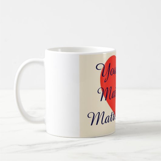 Mug Cœur Rouge Minimaliste (Gauche)