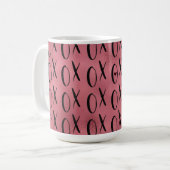Mug Coeur rouge noir XOXO (Devant gauche)