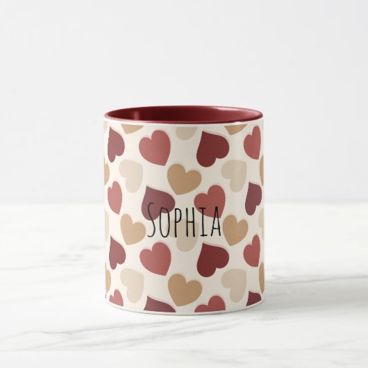 Mug Cœur Rouge Or Crème (Centre)
