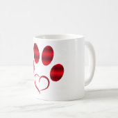 Mug Cœur Rouge Patte (Devant droit)