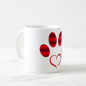 Mug Cœur Rouge Patte (Devant gauche)