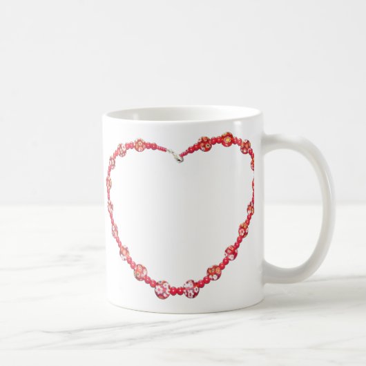 Mug - Coeur rouge perlé (Droite)