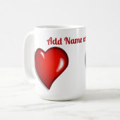 Mug Coeur rouge personnalisé (Devant gauche)