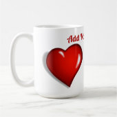 Mug Coeur rouge personnalisé (Gauche)