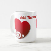 Mug Coeur rouge personnalisé (Devant gauche)