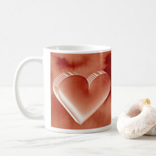 Mug Coeur rouge pour les couples romantiques 3D Waterc