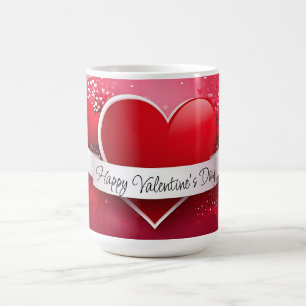 Mug Coeur rouge romantique "Heureuse Sainte-Valentin"