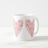 Mug Coeur rouge scandinave blanc (Devant droit)