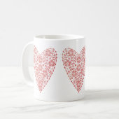 Mug Coeur rouge scandinave blanc (Devant gauche)