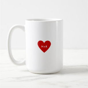 Mug Cœur rouge simple personnalisé