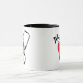 Mug Coeur rouge Stethoscope Nom Infirmière Docteur Caf (Centre)