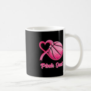 Mug Coeur Ruban Basketball Rose Out Cancer du sein Awa