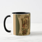 Mug Coeur sacré de Jésus avec l'agneau et les fleurs (Gauche)