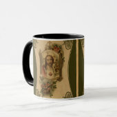Mug Coeur sacré de Jésus avec l'agneau et les fleurs (Devant gauche)