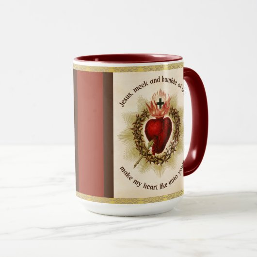 Mug Coeur sacré de Jésus Dévotion catholique (Devant droit)