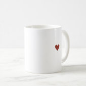 Mug Cœur Simple Bourgogne Marron Moderne Chic Minimali (Devant droit)