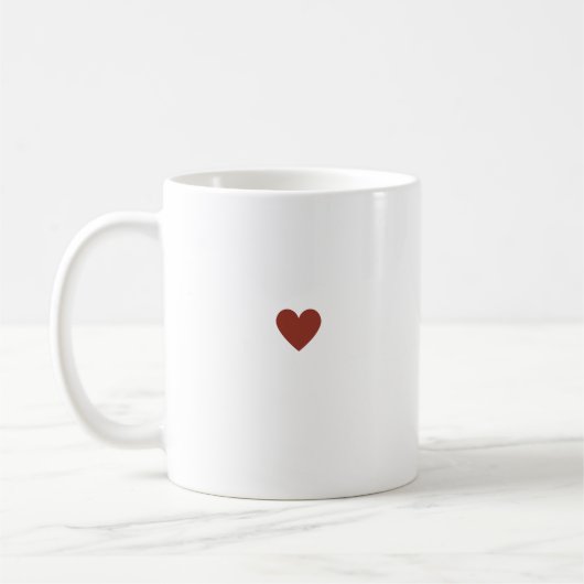 Mug Cœur Simple Bourgogne Marron Moderne Chic Minimali (Gauche)