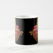 Mug Cœur Steampunk Rubis et Engrenages Anatomiques (Centre)