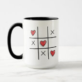 Mug Coeur tic-tac-toe jeu Valentines Jour (Gauche)