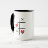 Mug Coeur tic-tac-toe jeu Valentines Jour (Devant gauche)