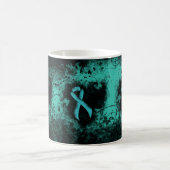 Mug Coeur turquoise de pontage du ruban (Centre)