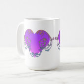 Mug Coeur violet élégant et romantique avec de la pros (Devant gauche)