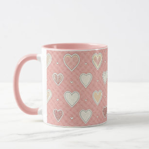 Mug Cœurs à motifs roses pour la Saint-Valentin