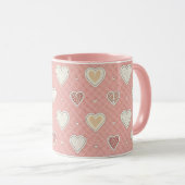 Mug Coeurs à motifs roses Saint Valentin (Devant droit)