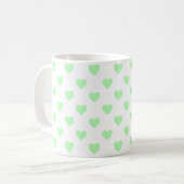 Mug Coeurs à points Polka verts (Devant gauche)