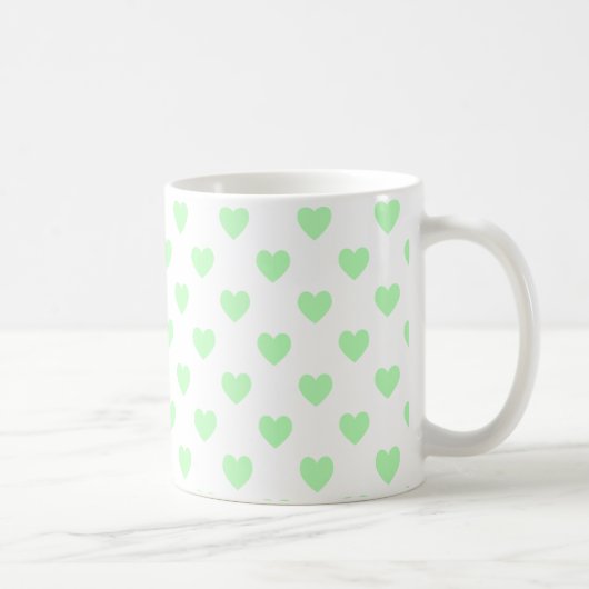 Mug Coeurs à points Polka verts (Droite)