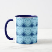 Mug Coeurs Abstraits modernes - Ciel bleu et Cobalt (Gauche)
