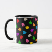 Mug Cœurs Amour Colorés Motif Design Noir (Gauche)